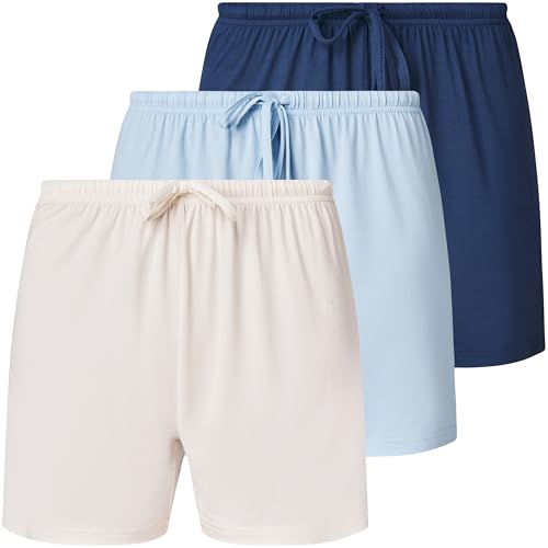 Image of Ultra Performance 3 Pack Womens Boxer Shorts Soft Pajama Sleep Lounge Short | 95% polyester, 5% spandex; moisture-wicking; ideal for sleeping, lounging, casual wear, pajama pj shorts, Yummy shorts women