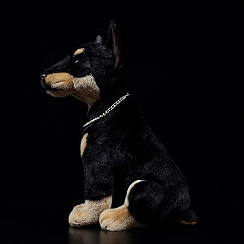 lilizzhoumax Spielzeug aus Dobermann Pinscher Hund Plüsch 20 cm/8 Zoll, Simulation Hundespielzeug Realistische Puppe, Plüschtier Hund Spielzeug Wildtiere als Geschenk für Kinder