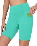 Havideto Badeshorts Damen Hohe Taille Bauchweg Schwimmshorts UV Schutz UPF 50+ Badehose Schnelltrocknend Chlorresistent Schwimmhose mit Innenslip und Taschen Verstellbarem Kordelzug Türkis XXL