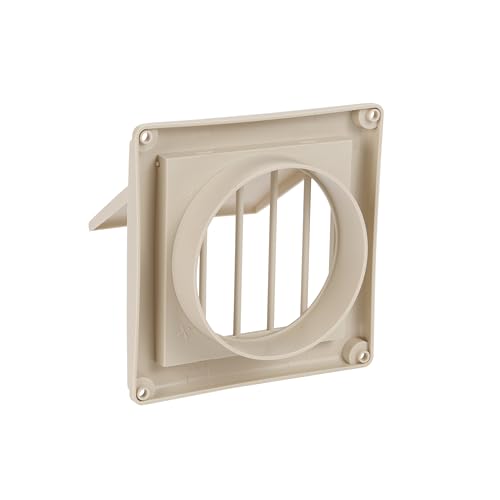 EverSafe 4" Dryer Vent Cover with Collar for Exterior Wall Vent Hood Outlet, Auto Airflow Grill, Flush Mount, Anti-Lint Buildup, Wildlife Guard, Tan by EVERSAFE HOME SOLUTIONS - Used condition - Image 5