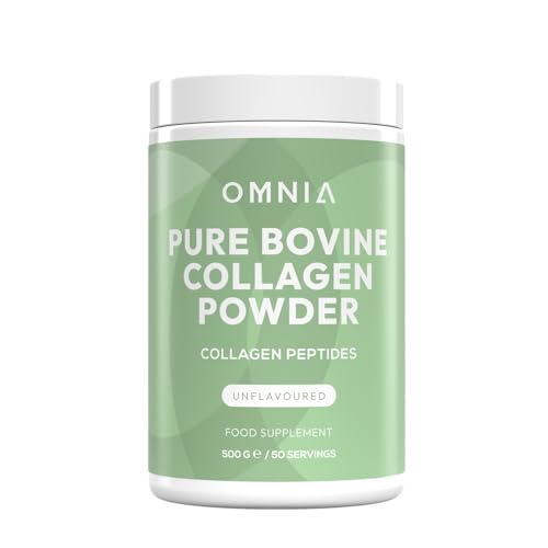 Omnia Pure Bovine Collagen Peptides Powder, 50 Servings, Packed with Essential Amino Acids, Optimal Health, Collagen for Radiant Skin, Strengthens Hair & Nails & Joints- UK Made