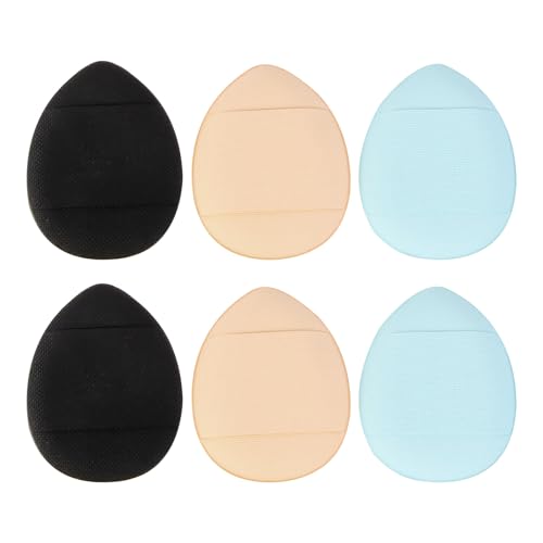 Outanaya Borla de Maquillaje Mini 6 Piezas Multicolor para Base de Maquillaje y Polvos Sueltos Borla Cosmética Esponjosa para Sellar Corrector y Acabado Natural