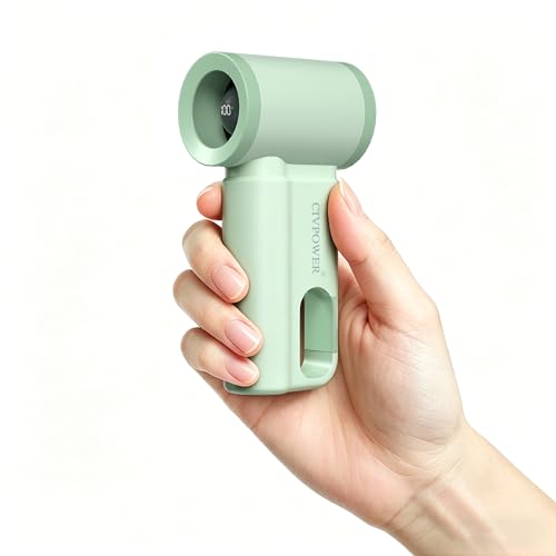 CIVPOWER Portable Mini Fan Handheld: Personal Travel Fan USB Rechargeable - 100 Speed Turbo Fan with LED Display - Pocket Size 8H Max Runtime, Outdoor Sport Hiking Concert Gift for Women Men, Green by CIVPOWER - Used condition - US$7.40
