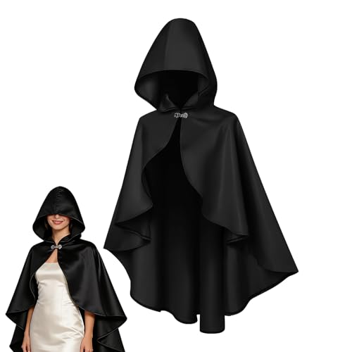 Cape médiévale douce avec grande capuche : robe de cosplay confortable fille