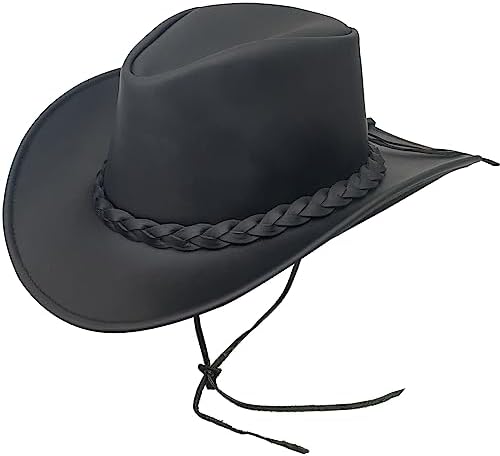 Pamposh Lederen cowboyhoed voor mannen vrouwen
