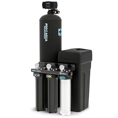PRO+AQUA PRO-E-S80E Elite Whole House Water Filtration System & 80,000 Grain Water Softener Combo – High-Capacity Combo for Large Homes & Well Water Use