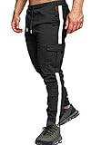 Cindeyar Herren Hosen Slim Fit Casual Jogger Sporthose Freizeithose Cargo Chino Jeans Hose (M,X Schwarz)