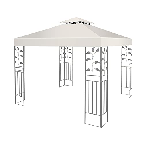 Pavilliondach 3x3M, Pavillion Ersatzdach, Dachbezug Dachplane für Pavillion, Pavillionplane Pavillionersatzdach Ersatz, Mehrfarbenwahl (Beige)