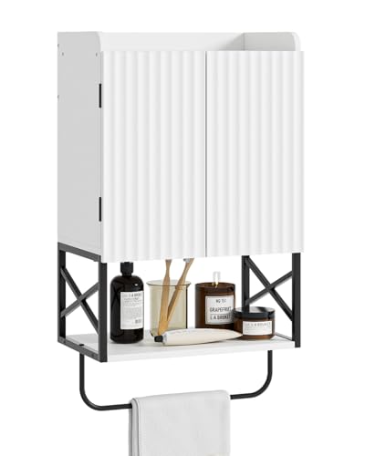 Apetaccat Badezimmerschrank hängend, Weißer Medizinschrank im modernen Stil, Bad-Wandschrank mit verstellbaren Ablagen, platzsparender Hängeschrank für Badezimmer, Küche und Wohnzimmer, 68.5x39x23cm