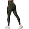 YEOREO CoreFlex Legging de sport pour femme, avec poches, invisible, Scrunch Butt Gym, taille haute, Boom Booty, sans coutures, push-up, opaque, legging de sport, camouflage vert armée, M