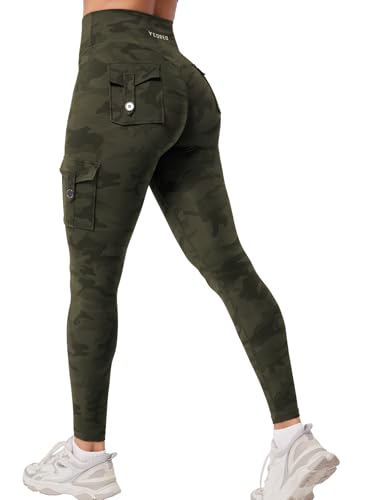 YEOREO CoreFlex Legging de sport pour femme, avec poches, invisible, Scrunch Butt Gym, taille haute, Boom Booty, sans coutures, push-up, opaque, legging de...