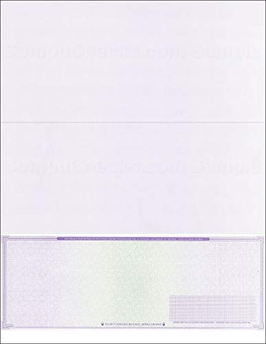 Compuchecks 2000 High Security Blank Check On Bottom Stock Paper Compatible with QuickBooks (Purple Mazed) Print Easy Your Computer Checks for Business Or Personal Use - Paper Weight # 70