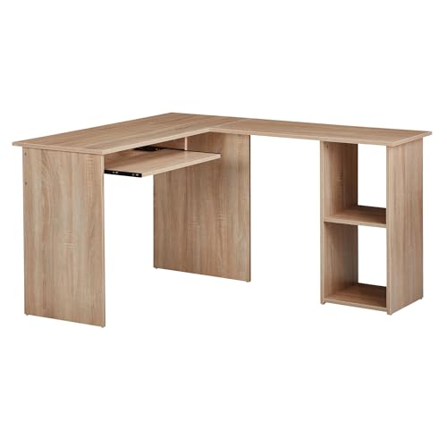 Design Schreibtischkombination 140 x 75,5 x 120 cm Sonoma | Schreibtisch mit Regal und Tastaturauszug | Arbeitszimmer Home Office Tisch Büro Modern Design Schreibtischkombination 140 x 75,5 x 120 cm Sonoma | Schreibtisch mit Regal und Tastaturauszug | Arbeitszimmer Home Office Tisch Büro Modern