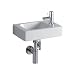 Produktbild Keramag iCon xs Handwaschbecken asymmetrisch 380x280mm mit Hahnloch rechts ohne Überlauf weiß
