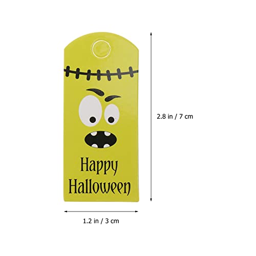 Wiamee 250Pcs Halloween Paper Tags Trick Or Treat Craft Label Tags Hanging Message Card Pendant For Candy Goodie Bag Name Card Decor #TOP6