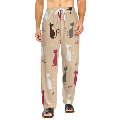 Bas de pyjama femme long chat pantalon de détente doux taille S avec poches