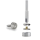 YMAISS 45pcs Fastener Screw Snaps kit, Marine Grade 3/8”Socket with Stainless Steel 5/8”Screw with 2pcs Setting Tools in Upholstery Snaps for Boat Canvas,Cover.