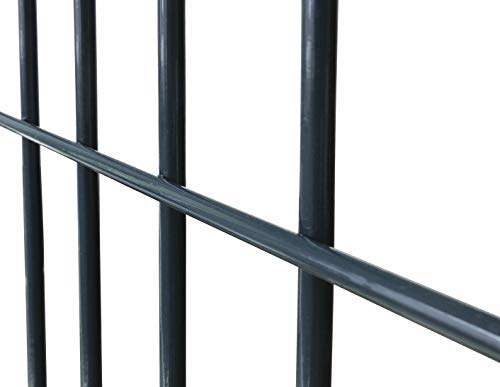 Gartentore Easy mit 100 cm Breite - Farbe und Höhe wählbar (Besonderheit : kein ausrichten der Pfosten notwendig durch Querverbindung !) Tor für Doppelstabmattenzaun (H 100 x B 100 cm, anthrazit))