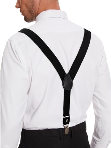 Image of habibee Suspenders and Bow Tie Set for Men, Adjustable Elastic Braces with Y-Back, Diverse Colors, Strong Clips