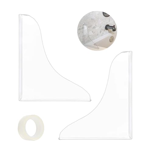 Shower Splash Guard Kit - 2 Pack, Shower Dam, Bathtub Corner Splash Guard, Shower Guard, Splash Guard for Bathtub and Shower?Corner Guards to Keep Water in Shower or Bath(8.6 x 7.4 inches)
