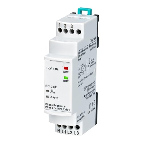 Relais de séquence de phase triphasé FKV-14N 3x380VAC neutre 1 pièce