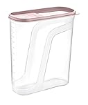 BH | Food Storage Box with Flip Top Lids | 1-Pack | 6L (L:23cm W:11.5cm H:30cm) | Cereal Dispenser | Clear Plastic Storage Containers | BPA Free | Microwave, Freezer & Dishwasher Safe - by Best House