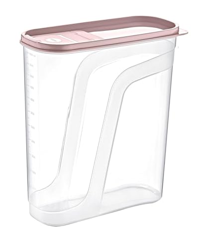 BH | Food Storage Box with Flip Top Lids | 1-Pack | 6L (L:23cm W:11.5cm H:30cm) | Cereal Dispenser | Clear Plastic Storage Containers | BPA Free | Microwave, Freezer & Dishwasher Safe - by Best House