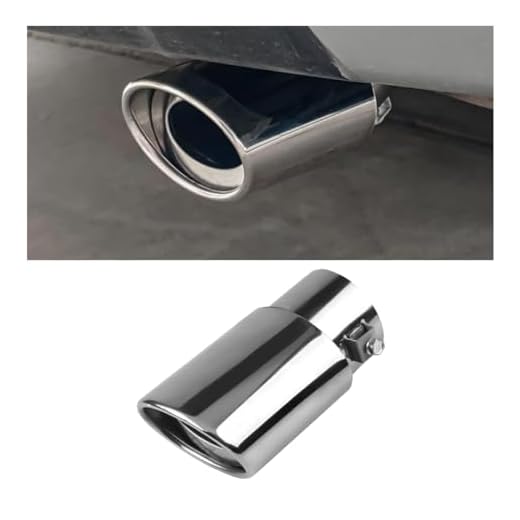 Stainless Steel Car Exhaust Tip, 2.5" Inlet 3.3" Outlet Adjustable Chrome-Plated Finish Exhaust Tailpipe, Car Exhaust Pipe Modification Tail Throat Tail Pipe, Fit for Most Cars (Straight, Silver)