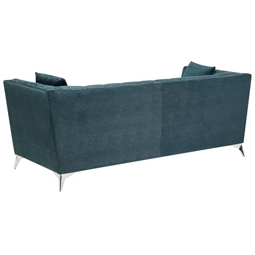 Beliani Sofa aus Samtstoff Blau-Grün 3-Sitzer modernes Wohnzimmer-Sofa Gaula – Bild 6