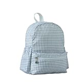 QXWD - Mochila a cuadros para niñas y niños, impermeable, de nailon, duradera, ligera, para estudiantes, gris