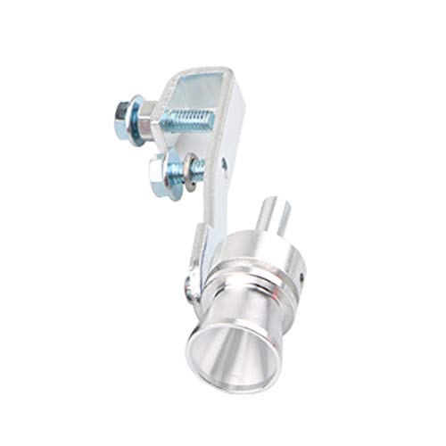SSNsvj Automobile Universal Modified Exhaust Pipe Sounder,Turbo Sound Exhaust Automatic Blow Valve Simulator, Car Tail Roar Whistle Blow Valve BOV Simulator Silver L