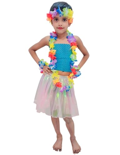 Image of BookMyCostume Hawaiian Hula Fancy Dress Costume for Girls and Females 4-5 years
