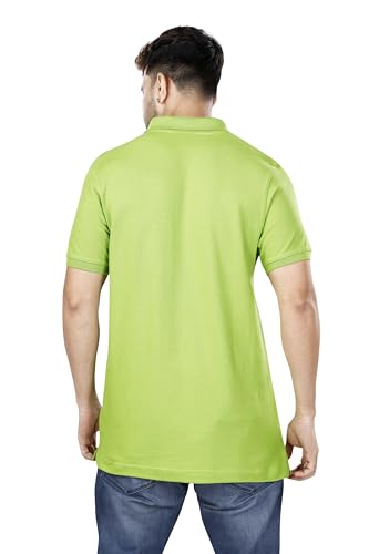 Image of KAUS & SHAN Men's Pure Cotton Regular Fit Solid Half Sleeve Casual & Semi Formal Office Wear Polo T-Shirt