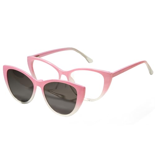 Image of Cyxus Cat Eye Magnetic Clip-On Sunglasses Women Polarized Blue Light Blocking UV400 Protection P1221