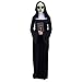 Party Expert Nun Costume for Adults, Sister Black Robe with Veil, Collar and Belt Outfit for Halloween (Standard)