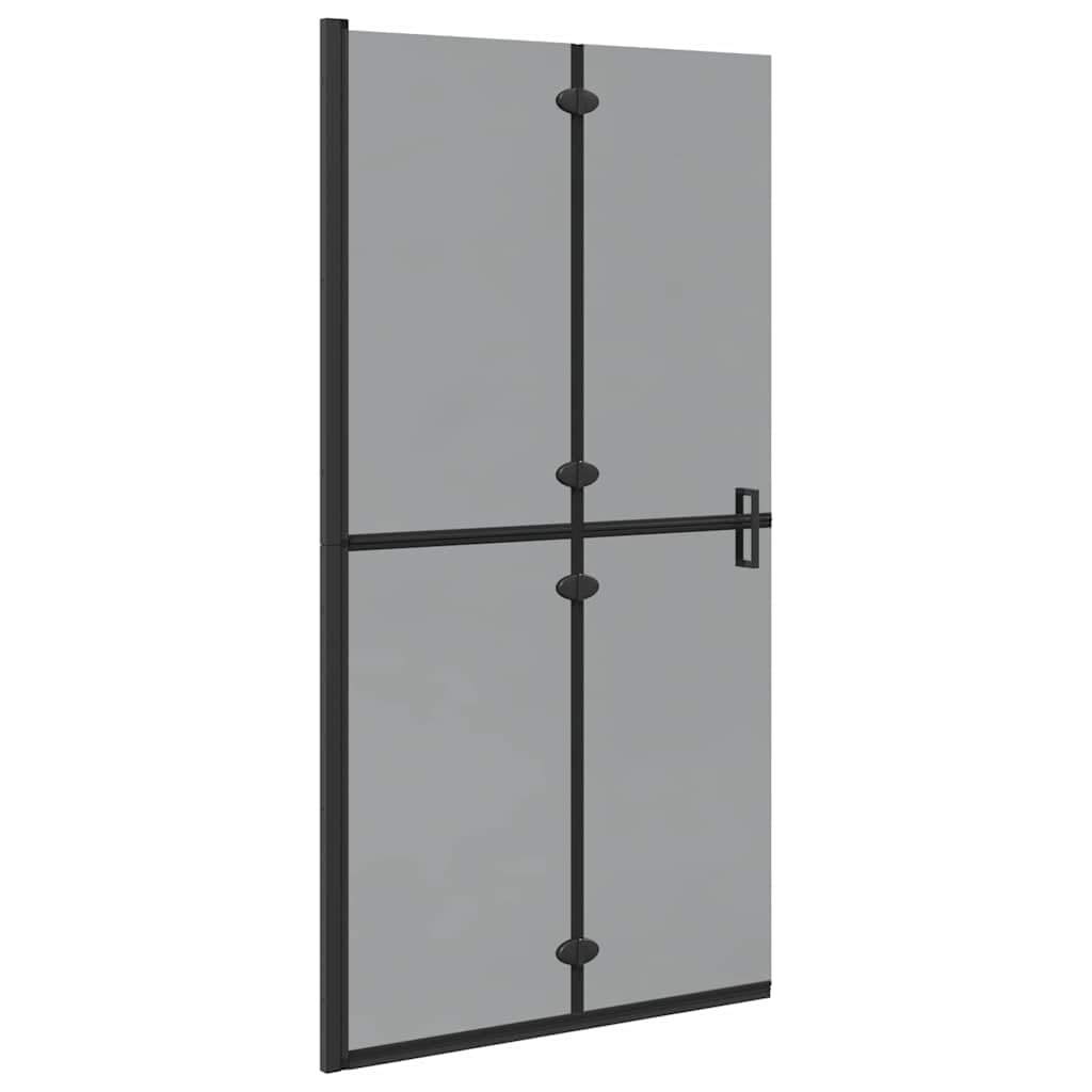 Parete doccia pieghevole walk-in, nero, 100 x 6,5 x 190 cm, con telaio in alluminio e vetro di sicurezza, design salvaspazio per bagni moderni, facile da pulire