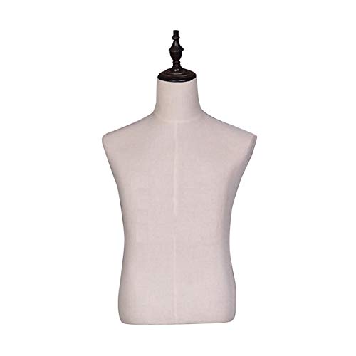 HAIPENG-mannequins Buste De Couture Mâle Torse Corps Table Bustes Vêtements Forme De Robe Cou Bloc Réaliste Modèle Afficher, 2 Tailles (Color : Beige, Size : M) Cover