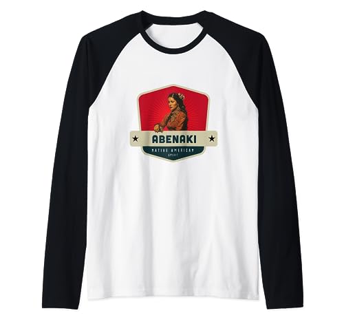 Image of Abenaki American Native Indian Spirit Warrior PinUp Girl Raglan Baseball Tee