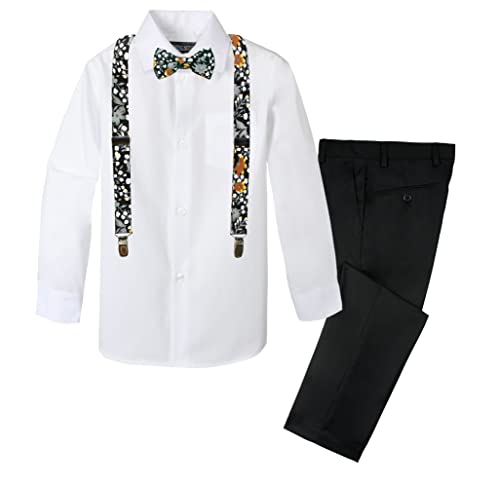 Image of Spring Notion Boys' 4-Piece Floral Suspenders Outfit