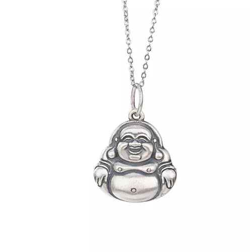 Pendentif Bouddha Rieur en argent pur S990 ciselé main