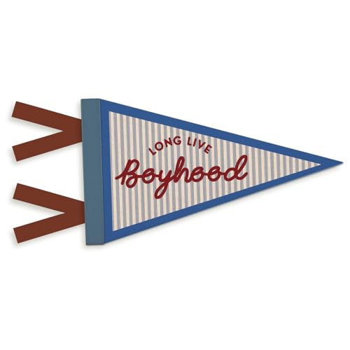 PeakClub Long Live Boyhood Banner Boy Room Decor Vintage Boyhood Pennant Felt Banner Nursery Playroom Wall Decor for Boys Bedroom Toddler Decorations Teen Boy Room Kid