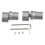 Verstellbarer Duscharmatur-Adapter mit 360° drehbarem, auslaufsicherem Design aus 304 Edelstahl für Küche und Badezimmer (304 kurzes Teleskop), 2 Stück