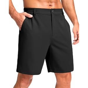 Pudolla Men’s Casual Shorts 7″/9″/5″ Lightweight Golf Shorts with 3 Pockets Stretch Quick Dry Comfy Work Shorts