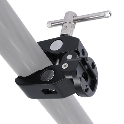 NICEYRIG Super Clamp Crab to Cold Shoe Mount, 1/4’’ Thread, Max. 50mm Jaw Grip Applicable for Power Bank Clamp, Tripod Mount Phone Holder, Vmount Battery Plate - 608