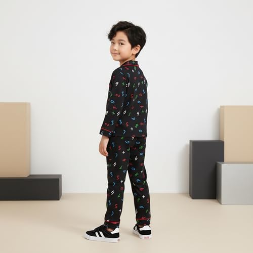 Image of CLAP Kids Cotton Printed Full Sleeves Night Suit