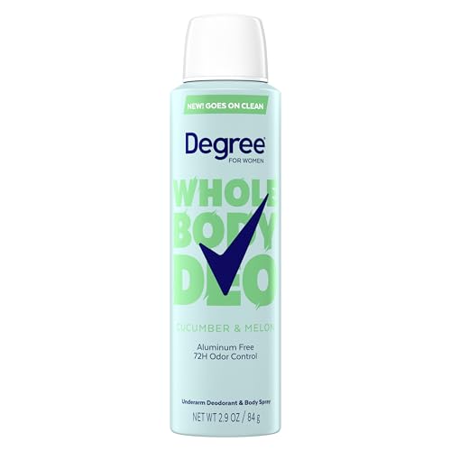 Degree Women Deodorant Spray Cucumber & Melon Scent Aluminum Free 72H Odor Protection 2.9 FO