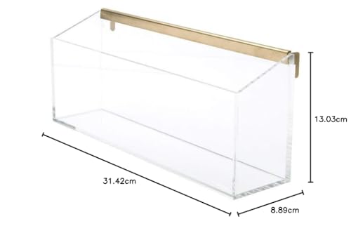 Valet mural acrylique transparent étagère vide-poche design doré - 3