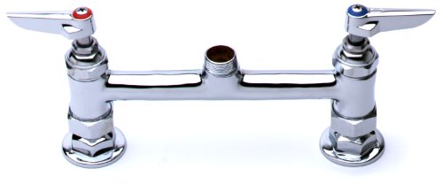 T&S Brass B-0220-LN Deck Mount Double Pantry Swivel Base Faucet with 8-Inch Centers