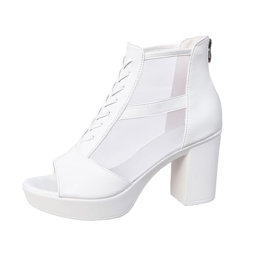 Sandales femme été en talons hauts épais et finitions style western