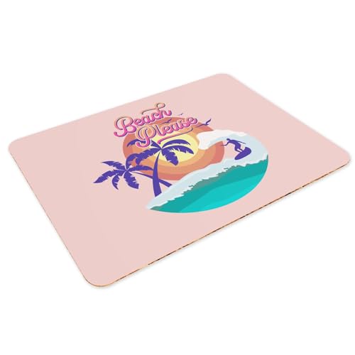 Napperon liège rose de table rectangulaire style vacances surf lot de 4